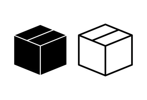 Box icon set. box vector icon, package, parcel Stock Illustration