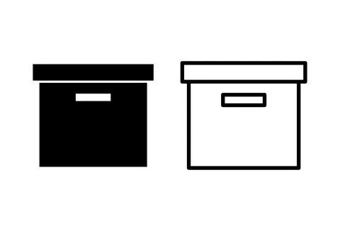 Box icon set. box vector icon, package, parcel Stock Illustration