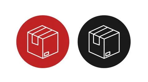 Box Icon Set. Illustrazione stock
