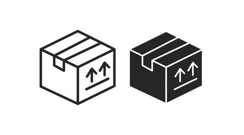 Box Icon Set Illustrazione stock