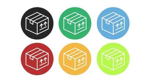 Box Icon Set. Stock Illustration