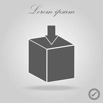 Box Icon . Simple flat symbol. Perfect Black pictogram illustration on white  库存插图