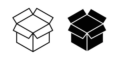Box icon. Style is flat and line symbol Stock Illustration