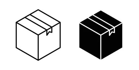 Box icon. Style is flat and line symbol イラスト素材