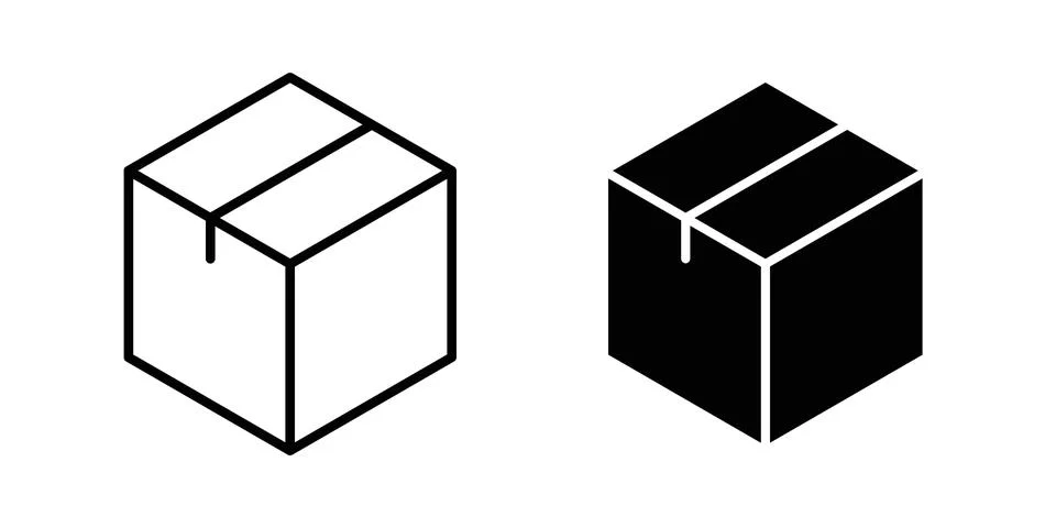 Box icon symbol  illustration bundle in black colour 스톡 일러스트