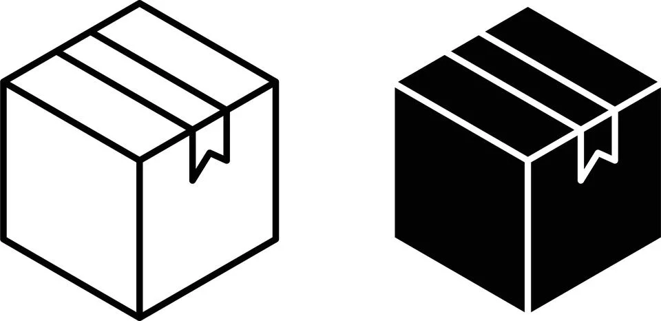 Box icon symbol. Vector illustration pack in black color. Stockillustratie