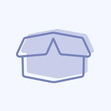 Box Icon in trendy two tone style isolated on soft blue background イラスト素材