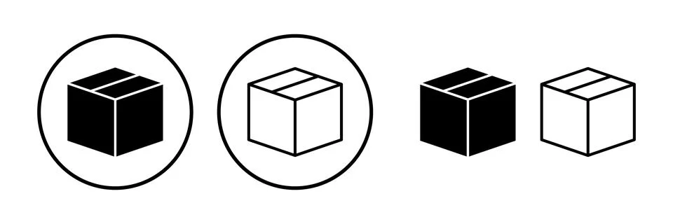 Box icon vector. Box sign. delivery package. parcel box. Stockillustratie