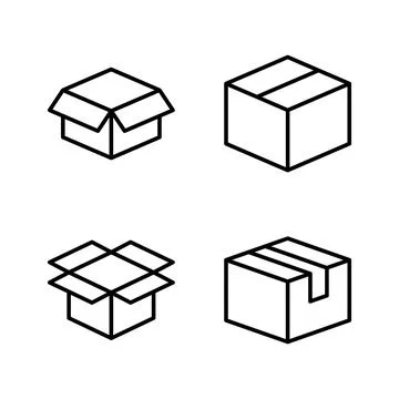 Box icon vector. box sign and symbol, parcel, package Illustrazione stock