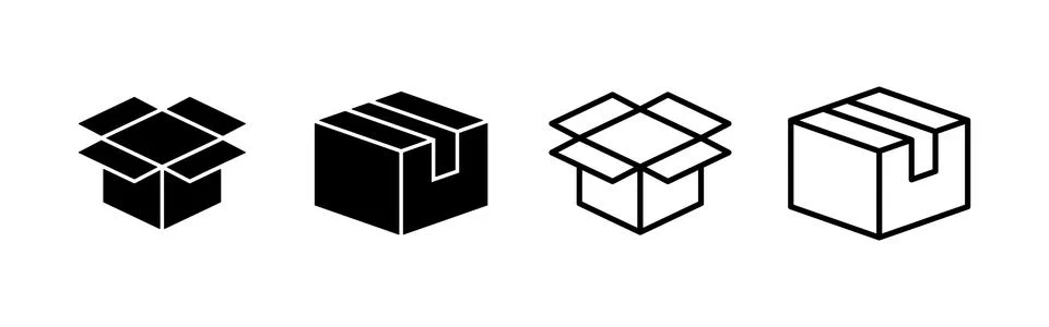 Box icon vector. box sign and symbol, parcel, package Illustrazione stock