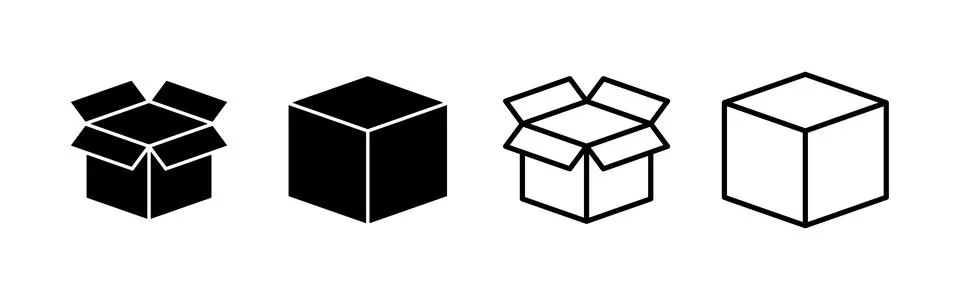 Box icon vector. box sign and symbol, parcel, package Illustrazione stock