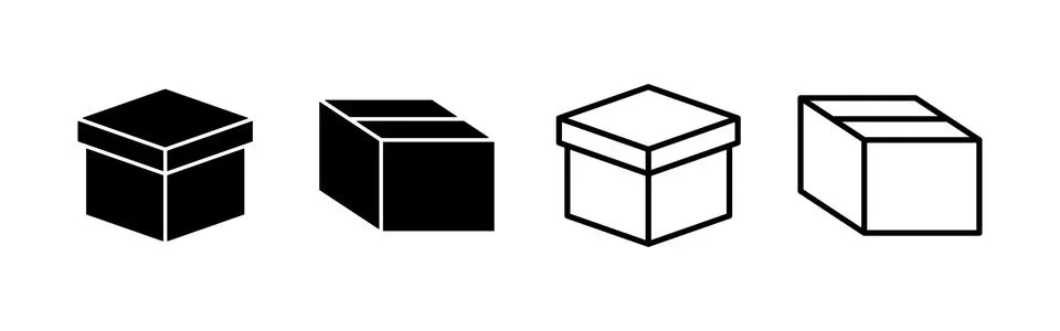 Box icon vector. box sign and symbol, parcel, package 库存插图