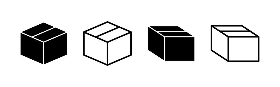 Box icon vector. box sign and symbol, parcel, package Illustrazione stock