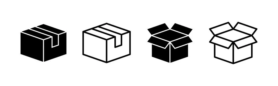 Box icon vector. box sign and symbol, parcel, package Stock Illustration