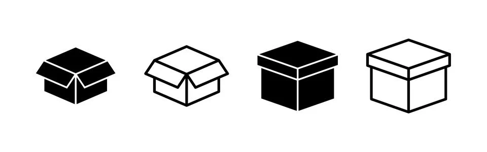 Box icon vector. box sign and symbol, parcel, package Illustrazione stock