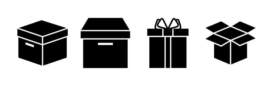 Box icon vector. Box sign. delivery package. parcel box. Stockillustratie