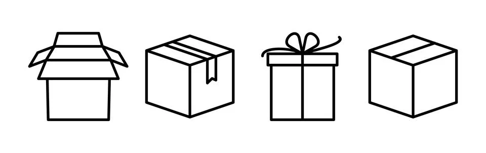Box icon vector. Box sign. delivery package. parcel box. イラスト素材