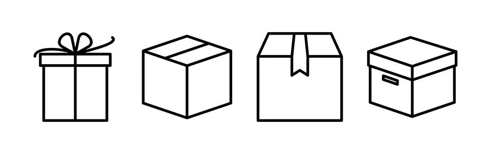 Box icon vector. Box sign. delivery package. parcel box. イラスト素材