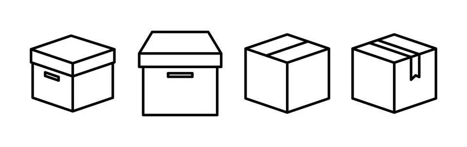 Box icon vector. Box sign. delivery package. parcel box. Stockillustratie