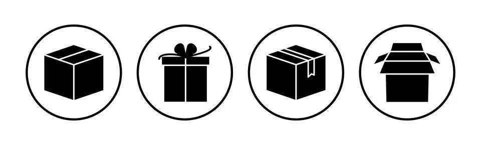 Box icon vector. Box sign. delivery package. parcel box. イラスト素材