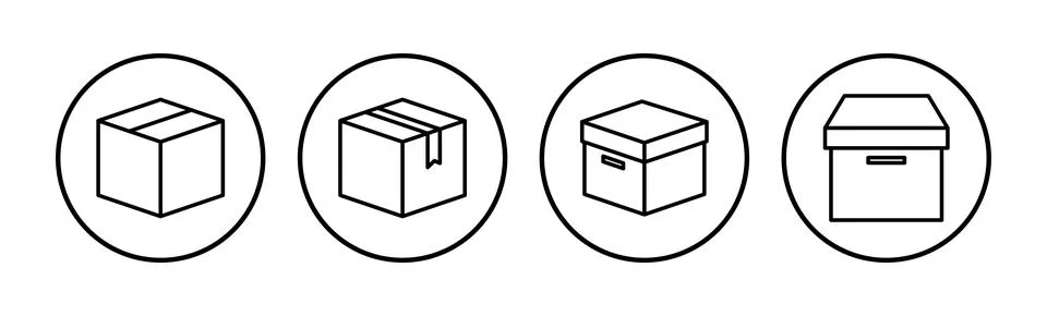 Box icon vector. Box sign. delivery package. parcel box. Stock Illustration
