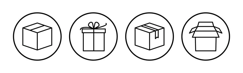 Box icon vector. Box sign. delivery package. parcel box. Stock Illustration