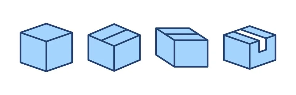 Box icon vector. box sign and symbol, parcel, package 库存插图