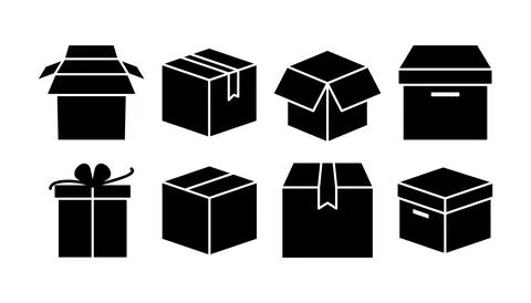 Box icon vector. Box sign. delivery package. parcel box. Stockillustratie