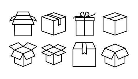 Box icon vector. Box sign. delivery package. parcel box. イラスト素材