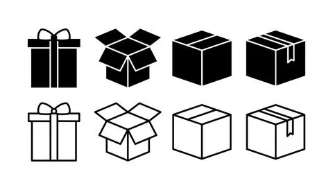 Box icon vector. Box sign. delivery package. parcel box. 스톡 일러스트