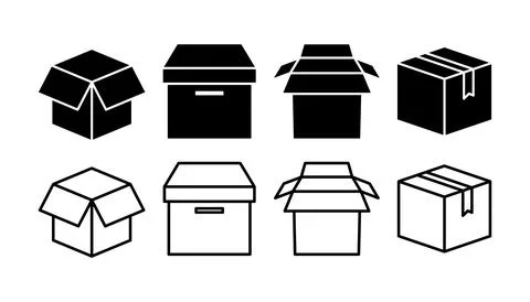 Box icon vector. Box sign. delivery package. parcel box. Illustrazione stock