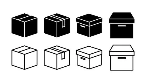 Box icon vector. Box sign. delivery package. parcel box. イラスト素材
