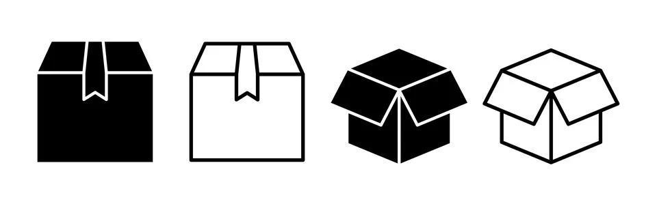 Box icon vector. Box sign. delivery package. parcel box. Stock Illustration