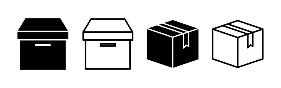 Box icon vector. Box sign. delivery package. parcel box. Illustrazione stock