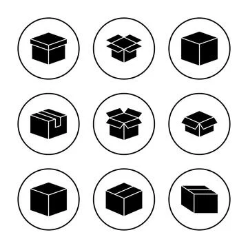 Box icon vector. box sign and symbol, parcel, package Illustrazione stock