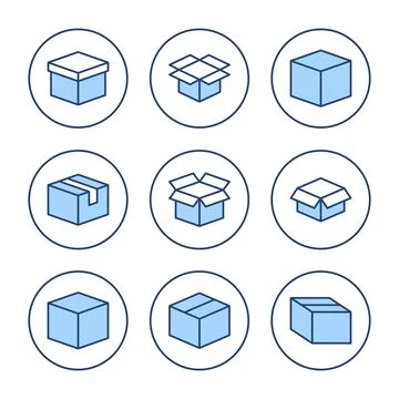 Box icon vector. box sign and symbol, parcel, package Illustrazione stock