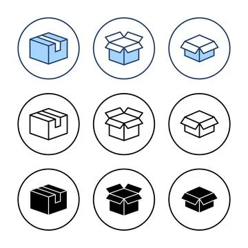 Box icon vector. box sign and symbol, parcel, package Illustrazione stock