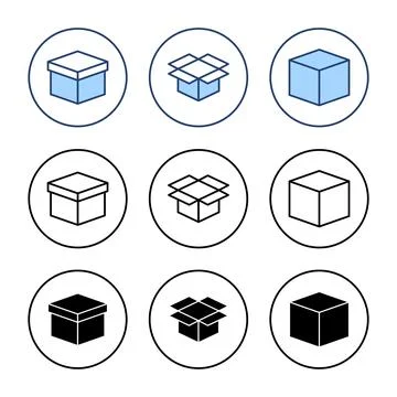 Box icon vector. box sign and symbol, parcel, package Stock Illustration