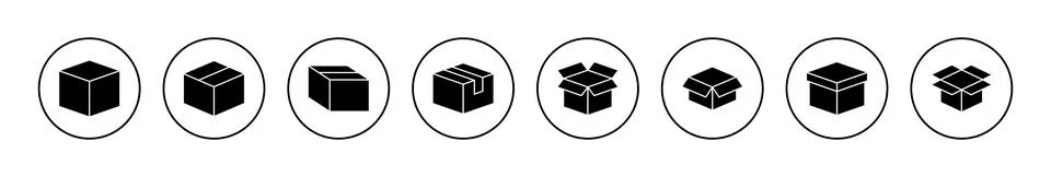 Box icon vector. box sign and symbol, parcel, package Illustrazione stock