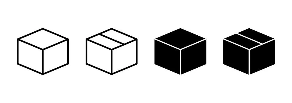 Box icon vector. box sign and symbol, parcel, package Illustrazione stock