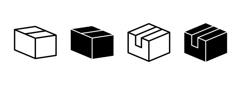 Box icon vector. box sign and symbol, parcel, package Illustrazione stock