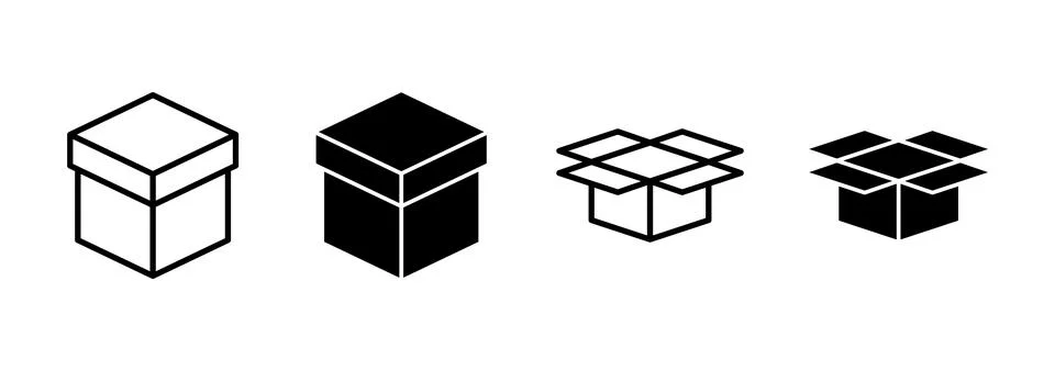 Box icon vector. box sign and symbol, parcel, package Illustrazione stock