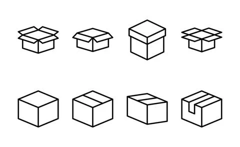 Box icon vector. box sign and symbol, parcel, package Illustrazione stock