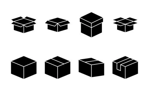 Box icon vector. box sign and symbol, parcel, package Stockillustratie