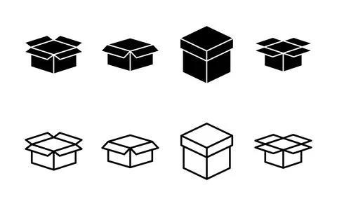 Box icon vector. box sign and symbol, parcel, package Stock Illustration