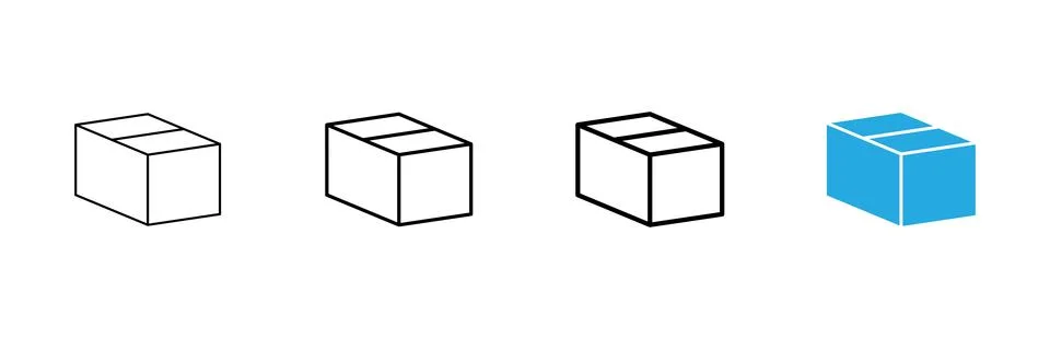 Box icon vector. box sign and symbol, parcel, package Stockillustratie