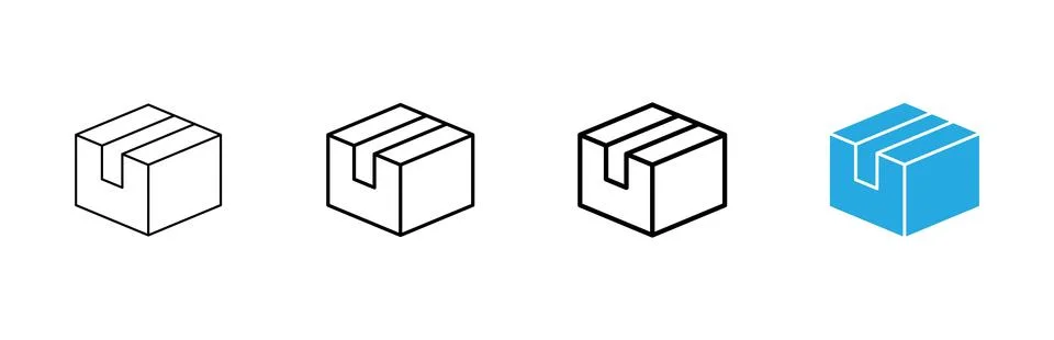 Box icon vector. box sign and symbol, parcel, package Stock Illustration