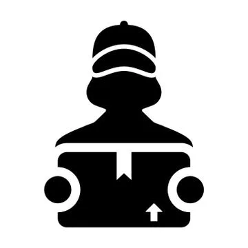 Box icon vector female logistics worker service person profile avatar  스톡 일러스트