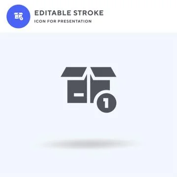 Box icon vector, filled flat sign, solid pictogram isolated on white, logo il Stock Illustration