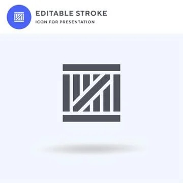 Box icon vector, filled flat sign, solid pictogram isolated on white, logo Illustrazione stock